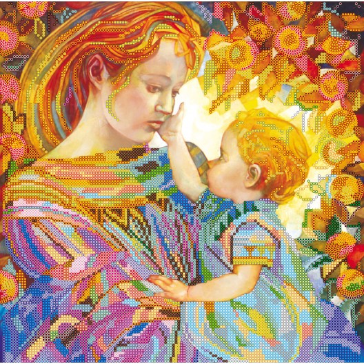 Charts on artistic canvas Mommy, AC-307 by Abris Art - buy online! ✿ Fast delivery ✿ Factory price ✿ Wholesale and retail ✿ Purchase Large schemes for embroidery with beads on canvas (300x300 mm)