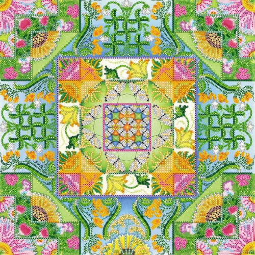 Charts on artistic canvas August pattern, AC-311 by Abris Art - buy online! ✿ Fast delivery ✿ Factory price ✿ Wholesale and retail ✿ Purchase Large schemes for embroidery with beads on canvas (300x300 mm)