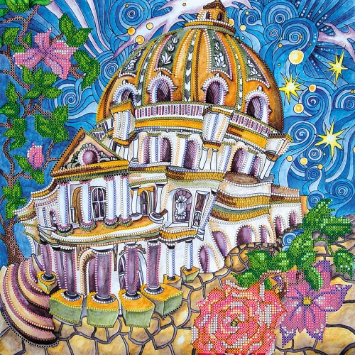 Charts on artistic canvas Мagical city, AC-313 by Abris Art - buy online! ✿ Fast delivery ✿ Factory price ✿ Wholesale and retail ✿ Purchase Large schemes for embroidery with beads on canvas (300x300 mm)