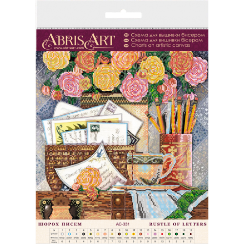 Charts on artistic canvas Rustle of letters, AC-331 by Abris Art - buy online! ✿ Fast delivery ✿ Factory price ✿ Wholesale and retail ✿ Purchase Large schemes for embroidery with beads on canvas (300x300 mm)