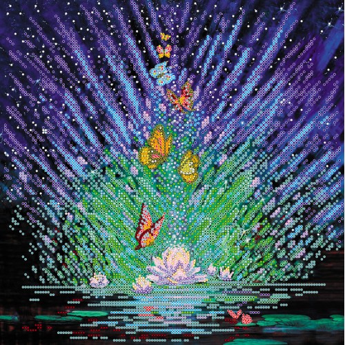 Charts on artistic canvas Night magic, AC-342 by Abris Art - buy online! ✿ Fast delivery ✿ Factory price ✿ Wholesale and retail ✿ Purchase Large schemes for embroidery with beads on canvas (300x300 mm)