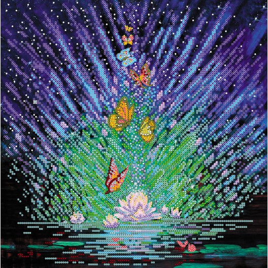 Charts on artistic canvas Night magic, AC-342 by Abris Art - buy online! ✿ Fast delivery ✿ Factory price ✿ Wholesale and retail ✿ Purchase Large schemes for embroidery with beads on canvas (300x300 mm)