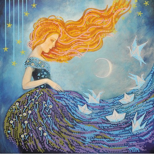 Charts on artistic canvas Night-dreams, AC-345 by Abris Art - buy online! ✿ Fast delivery ✿ Factory price ✿ Wholesale and retail ✿ Purchase Large schemes for embroidery with beads on canvas (300x300 mm)