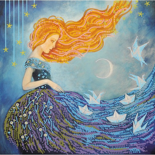 Charts on artistic canvas Night-dreams, AC-345 by Abris Art - buy online! ✿ Fast delivery ✿ Factory price ✿ Wholesale and retail ✿ Purchase Large schemes for embroidery with beads on canvas (300x300 mm)