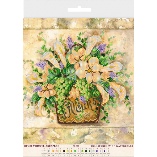 Charts on artistic canvas Transparency of watercolors, AC-350 by Abris Art - buy online! ✿ Fast delivery ✿ Factory price ✿ Wholesale and retail ✿ Purchase Large schemes for embroidery with beads on canvas (300x300 mm)