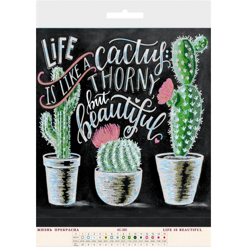 Charts on artistic canvas Life is beautiful, AC-360 by Abris Art - buy online! ✿ Fast delivery ✿ Factory price ✿ Wholesale and retail ✿ Purchase Large schemes for embroidery with beads on canvas (300x300 mm)