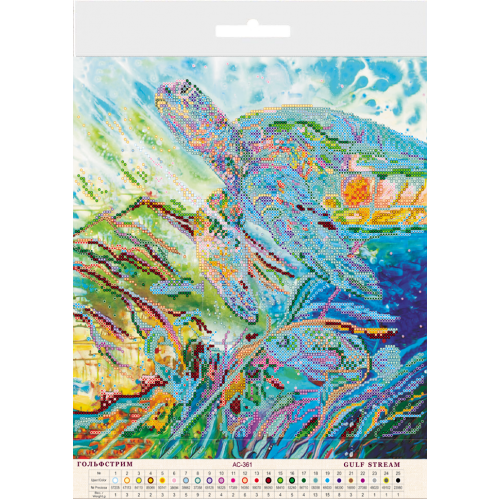 Charts on artistic canvas Gulf Stream, AC-361 by Abris Art - buy online! ✿ Fast delivery ✿ Factory price ✿ Wholesale and retail ✿ Purchase Large schemes for embroidery with beads on canvas (300x300 mm)