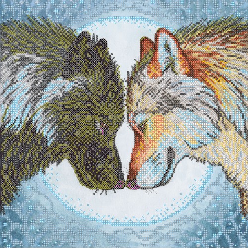 Charts on artistic canvas Couple…, AC-364 by Abris Art - buy online! ✿ Fast delivery ✿ Factory price ✿ Wholesale and retail ✿ Purchase Large schemes for embroidery with beads on canvas (300x300 mm)