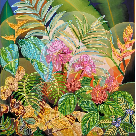 Charts on artistic canvas Treasures of the jungle, AC-368 by Abris Art - buy online! ✿ Fast delivery ✿ Factory price ✿ Wholesale and retail ✿ Purchase Large schemes for embroidery with beads on canvas (300x300 mm)