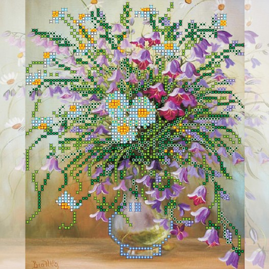 Charts on artistic canvas Bluebells, AC-405 by Abris Art - buy online! ✿ Fast delivery ✿ Factory price ✿ Wholesale and retail ✿ Purchase Scheme for embroidery with beads on canvas (200x200 mm)