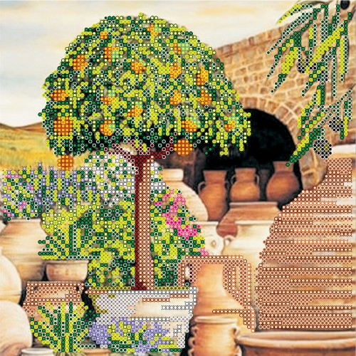 Charts on artistic canvas Mandarin Tree, AC-407 by Abris Art - buy online! ✿ Fast delivery ✿ Factory price ✿ Wholesale and retail ✿ Purchase Scheme for embroidery with beads on canvas (200x200 mm)