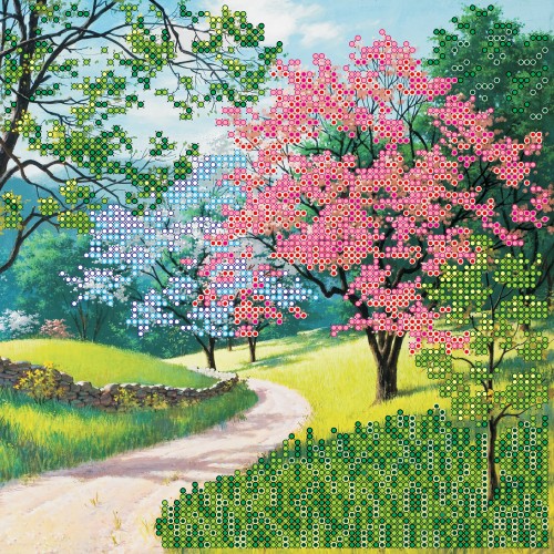 Charts on artistic canvas Blooming Park, AC-418 by Abris Art - buy online! ✿ Fast delivery ✿ Factory price ✿ Wholesale and retail ✿ Purchase Scheme for embroidery with beads on canvas (200x200 mm)