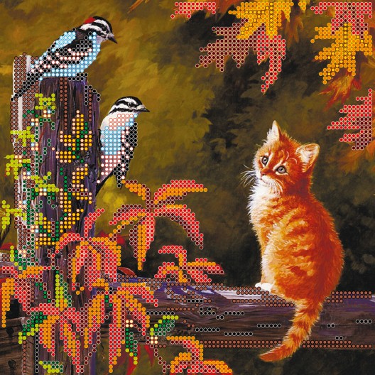 Friendly talk, AC-427 by Abris Art - buy online! ✿ Fast delivery ✿ Factory price ✿ Wholesale and retail ✿ Purchase Scheme for embroidery with beads on canvas (200x200 mm)