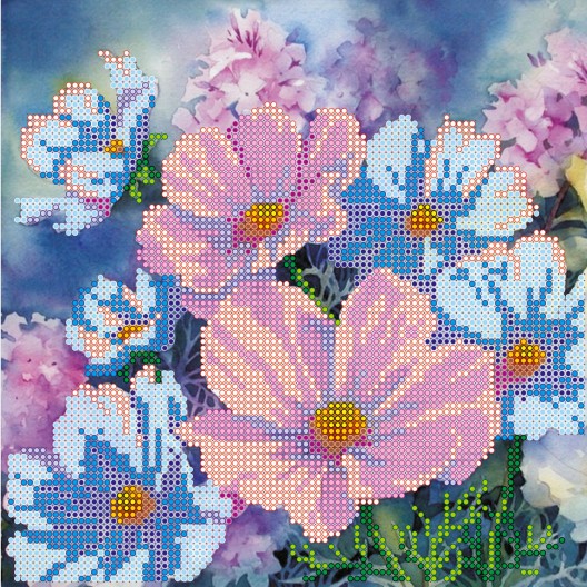 Charts on artistic canvas Flower extravaganza, AC-436 by Abris Art - buy online! ✿ Fast delivery ✿ Factory price ✿ Wholesale and retail ✿ Purchase Scheme for embroidery with beads on canvas (200x200 mm)