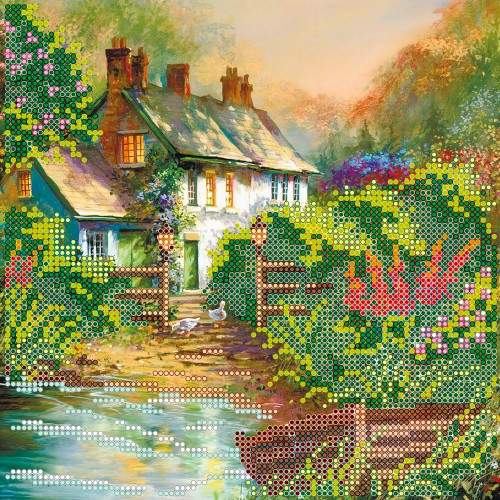 Charts on artistic canvas Backwater, AC-437 by Abris Art - buy online! ✿ Fast delivery ✿ Factory price ✿ Wholesale and retail ✿ Purchase Scheme for embroidery with beads on canvas (200x200 mm)
