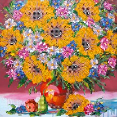 Charts on artistic canvas Sunflowers still-life
