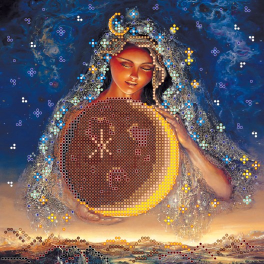 Charts on artistic canvas Moon fairy, AC-466 by Abris Art - buy online! ✿ Fast delivery ✿ Factory price ✿ Wholesale and retail ✿ Purchase Scheme for embroidery with beads on canvas (200x200 mm)