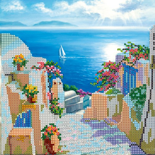 Charts on artistic canvas Sea road, AC-474 by Abris Art - buy online! ✿ Fast delivery ✿ Factory price ✿ Wholesale and retail ✿ Purchase Scheme for embroidery with beads on canvas (200x200 mm)