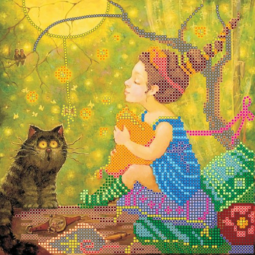 Charts on artistic canvas Firefly, AC-483 by Abris Art - buy online! ✿ Fast delivery ✿ Factory price ✿ Wholesale and retail ✿ Purchase Scheme for embroidery with beads on canvas (200x200 mm)