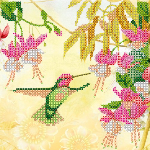 Colibri, AC-487 by Abris Art - buy online! ✿ Fast delivery ✿ Factory price ✿ Wholesale and retail ✿ Purchase Scheme for embroidery with beads on canvas (200x200 mm)
