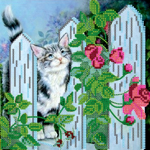 March cats, AC-488 by Abris Art - buy online! ✿ Fast delivery ✿ Factory price ✿ Wholesale and retail ✿ Purchase Scheme for embroidery with beads on canvas (200x200 mm)