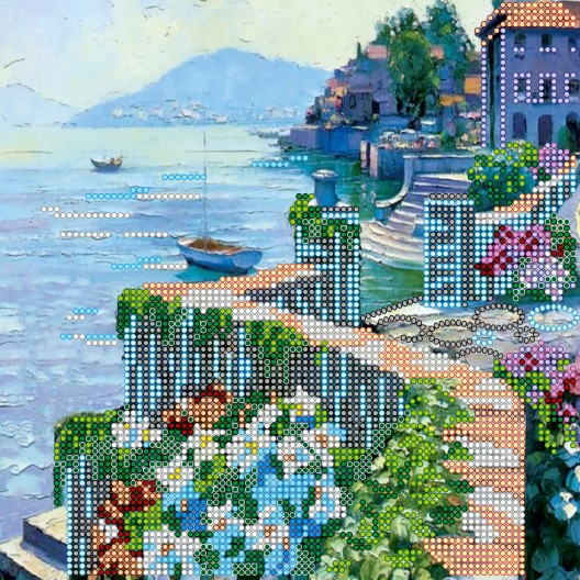 Charts on artistic canvas Sea view, AC-489 by Abris Art - buy online! ✿ Fast delivery ✿ Factory price ✿ Wholesale and retail ✿ Purchase Scheme for embroidery with beads on canvas (200x200 mm)