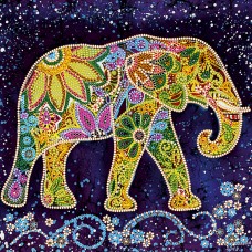 Charts on artistic canvas Indian elephant