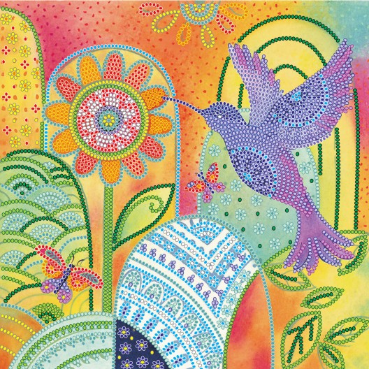Charts on artistic canvas Exotic bird, AC-502 by Abris Art - buy online! ✿ Fast delivery ✿ Factory price ✿ Wholesale and retail ✿ Purchase Scheme for embroidery with beads on canvas (200x200 mm)