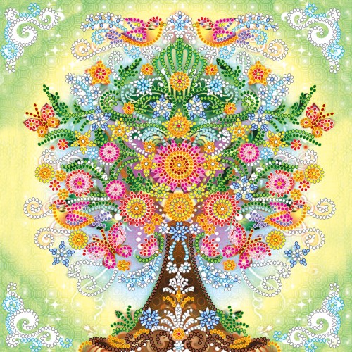 Charts on artistic canvas Fairy tree, AC-505 by Abris Art - buy online! ✿ Fast delivery ✿ Factory price ✿ Wholesale and retail ✿ Purchase Scheme for embroidery with beads on canvas (200x200 mm)