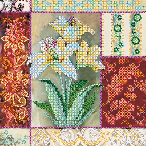 Charts on artistic canvas Royal flowers, AC-507 by Abris Art - buy online! ✿ Fast delivery ✿ Factory price ✿ Wholesale and retail ✿ Purchase Scheme for embroidery with beads on canvas (200x200 mm)