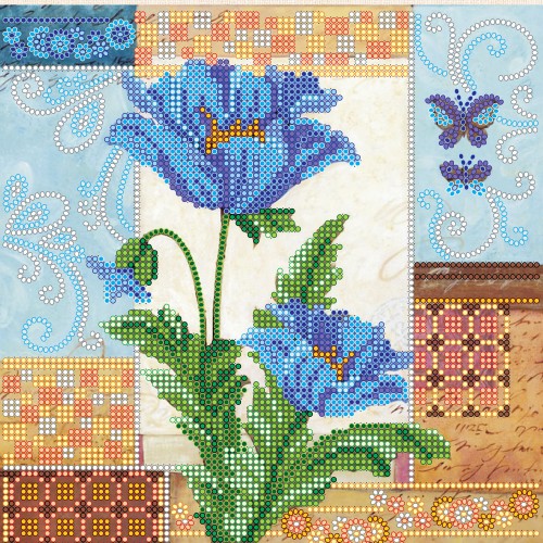 Charts on artistic canvas Heavenly blue, AC-508 by Abris Art - buy online! ✿ Fast delivery ✿ Factory price ✿ Wholesale and retail ✿ Purchase Scheme for embroidery with beads on canvas (200x200 mm)