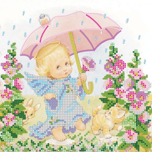 Charts on artistic canvas Naughty rain, AC-509 by Abris Art - buy online! ✿ Fast delivery ✿ Factory price ✿ Wholesale and retail ✿ Purchase Scheme for embroidery with beads on canvas (200x200 mm)