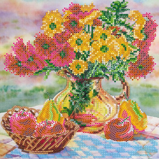 Charts on artistic canvas Gifts of summer, AC-511 by Abris Art - buy online! ✿ Fast delivery ✿ Factory price ✿ Wholesale and retail ✿ Purchase Scheme for embroidery with beads on canvas (200x200 mm)