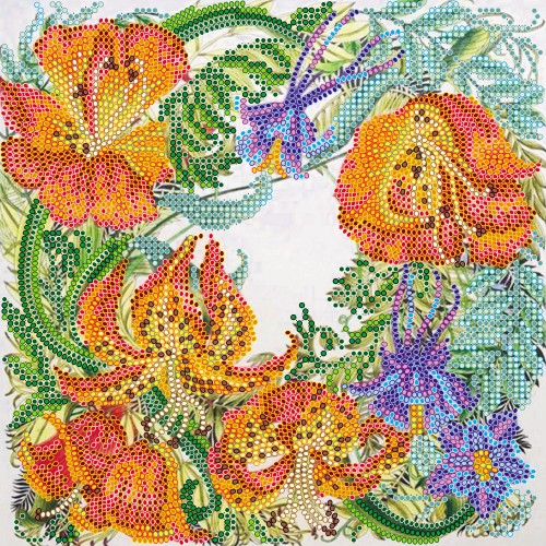 Charts on artistic canvas Wild lily, AC-515 by Abris Art - buy online! ✿ Fast delivery ✿ Factory price ✿ Wholesale and retail ✿ Purchase Scheme for embroidery with beads on canvas (200x200 mm)