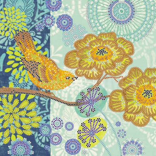 Charts on artistic canvas Small bird, AC-516 by Abris Art - buy online! ✿ Fast delivery ✿ Factory price ✿ Wholesale and retail ✿ Purchase Scheme for embroidery with beads on canvas (200x200 mm)