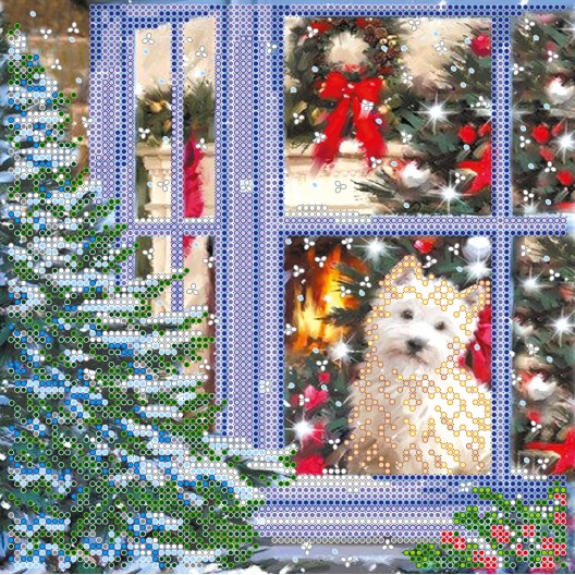 Charts on artistic canvas Crismas stori, AC-521 by Abris Art - buy online! ✿ Fast delivery ✿ Factory price ✿ Wholesale and retail ✿ Purchase Scheme for embroidery with beads on canvas (200x200 mm)