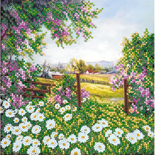 Charts on artistic canvas Carpathian fields, AC-522 by Abris Art - buy online! ✿ Fast delivery ✿ Factory price ✿ Wholesale and retail ✿ Purchase Scheme for embroidery with beads on canvas (200x200 mm)