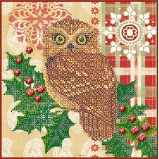 Charts on artistic canvas Owl and holly