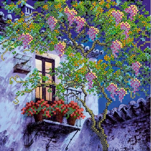 Charts on artistic canvas Quaet evening, AC-527 by Abris Art - buy online! ✿ Fast delivery ✿ Factory price ✿ Wholesale and retail ✿ Purchase Scheme for embroidery with beads on canvas (200x200 mm)