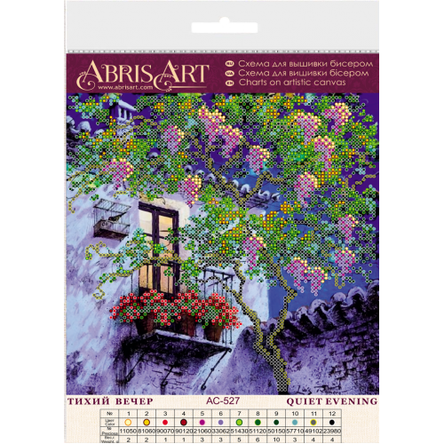 Charts on artistic canvas Quaet evening, AC-527 by Abris Art - buy online! ✿ Fast delivery ✿ Factory price ✿ Wholesale and retail ✿ Purchase Scheme for embroidery with beads on canvas (200x200 mm)