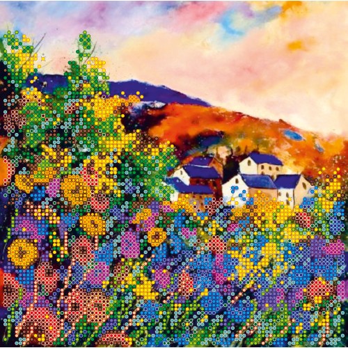 Charts on artistic canvas On the sunset, AC-528 by Abris Art - buy online! ✿ Fast delivery ✿ Factory price ✿ Wholesale and retail ✿ Purchase Scheme for embroidery with beads on canvas (200x200 mm)