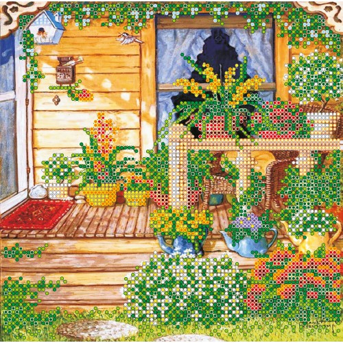 Charts on artistic canvas Summer terrase, AC-530 by Abris Art - buy online! ✿ Fast delivery ✿ Factory price ✿ Wholesale and retail ✿ Purchase Scheme for embroidery with beads on canvas (200x200 mm)