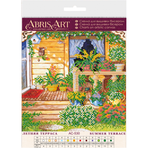 Charts on artistic canvas Summer terrase, AC-530 by Abris Art - buy online! ✿ Fast delivery ✿ Factory price ✿ Wholesale and retail ✿ Purchase Scheme for embroidery with beads on canvas (200x200 mm)