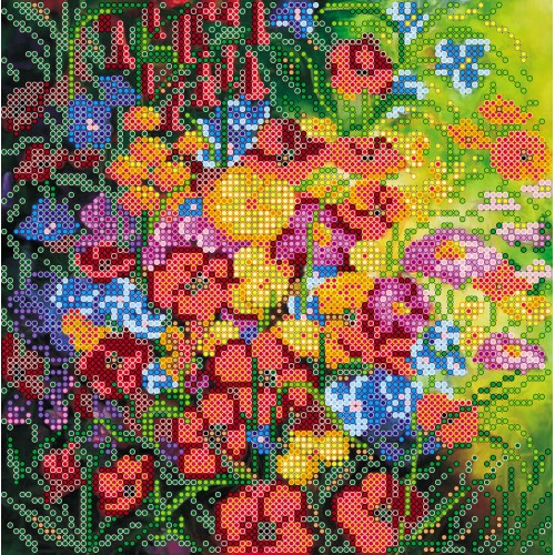 Charts on artistic canvas Flower canvas, AC-532 by Abris Art - buy online! ✿ Fast delivery ✿ Factory price ✿ Wholesale and retail ✿ Purchase Scheme for embroidery with beads on canvas (200x200 mm)