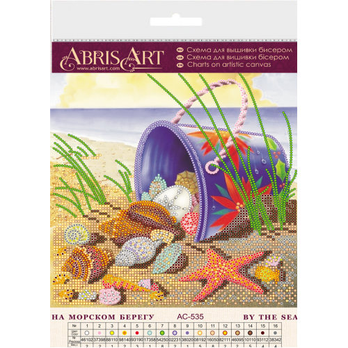 Charts on artistic canvas By the sea, AC-535 by Abris Art - buy online! ✿ Fast delivery ✿ Factory price ✿ Wholesale and retail ✿ Purchase Scheme for embroidery with beads on canvas (200x200 mm)