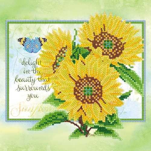 Charts on artistic canvas Gold of the Sun, AC-541 by Abris Art - buy online! ✿ Fast delivery ✿ Factory price ✿ Wholesale and retail ✿ Purchase Scheme for embroidery with beads on canvas (200x200 mm)