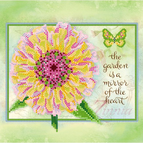 Charts on artistic canvas Zinnia, AC-542 by Abris Art - buy online! ✿ Fast delivery ✿ Factory price ✿ Wholesale and retail ✿ Purchase Scheme for embroidery with beads on canvas (200x200 mm)