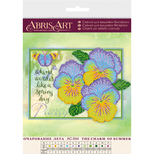 Charts on artistic canvas The charm of summer, AC-544 by Abris Art - buy online! ✿ Fast delivery ✿ Factory price ✿ Wholesale and retail ✿ Purchase Scheme for embroidery with beads on canvas (200x200 mm)
