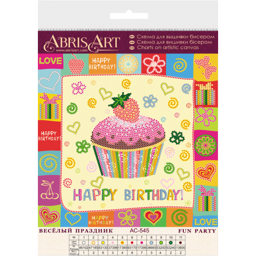 Charts on artistic canvas Fun party, AC-545 by Abris Art - buy online! ✿ Fast delivery ✿ Factory price ✿ Wholesale and retail ✿ Purchase Scheme for embroidery with beads on canvas (200x200 mm)