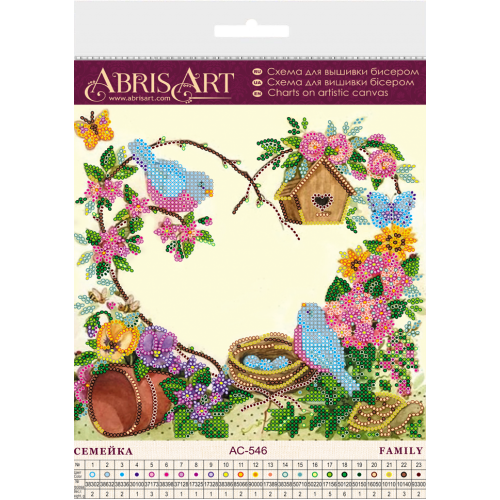 Charts on artistic canvas Family, AC-546 by Abris Art - buy online! ✿ Fast delivery ✿ Factory price ✿ Wholesale and retail ✿ Purchase Scheme for embroidery with beads on canvas (200x200 mm)